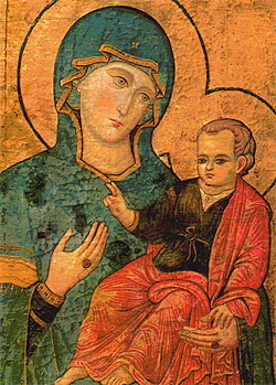 Icona di Santa Maria del Popolo Roma: classico tipo Odigitria